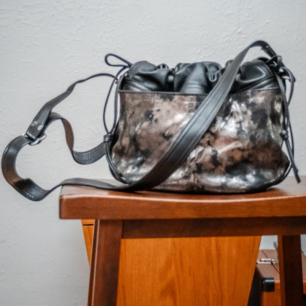Rough & Tumble -Baby Borough Black with Gilded Pockets & Purple Lining